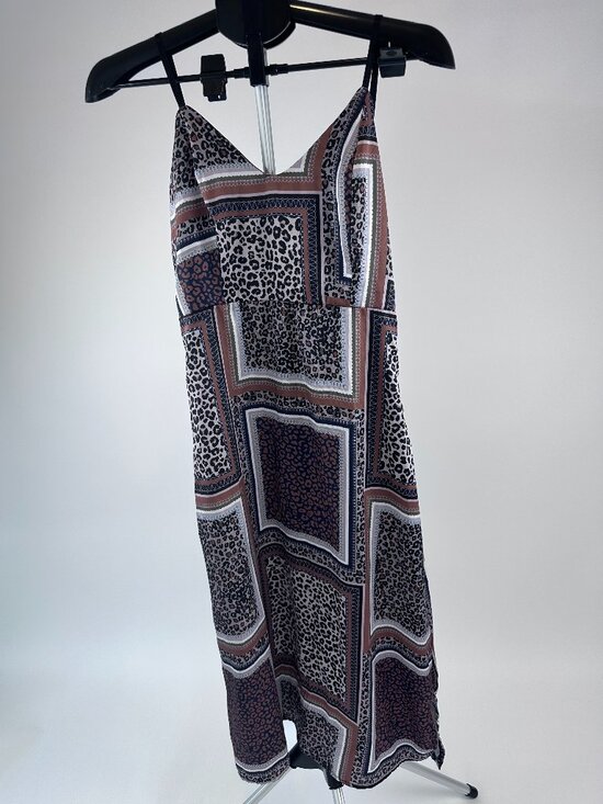 Boohoo Dresses & Skirts - Boohoo Leopard Print Midi Slip Dress Size 12 Spaghetti Strap